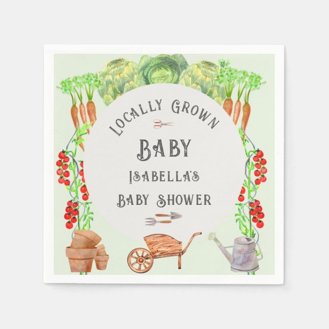 Locally Grown Baby  Farmers Market Baby Shower  Napkin (Front)