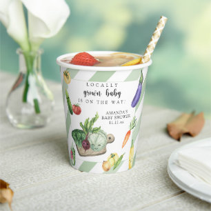 Locally Grown Baby Farmers Market Baby Shower Paper Cups