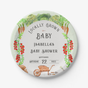 Locally Grown Baby , Farmer's Market  Baby Shower  Paper Plate