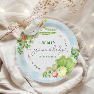 Locally grown baby Farmers market baby shower Paper Plate