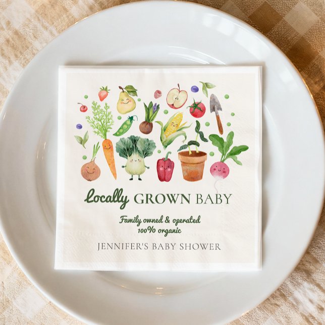 Locally Grown Baby Farmers Market Couples Shower Napkin (Creator Uploaded)