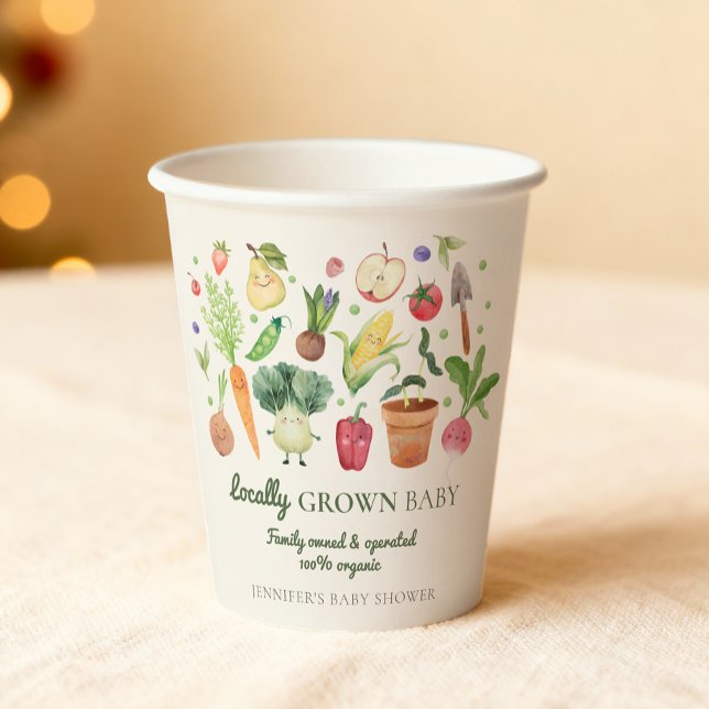Locally Grown Baby Farmers Market Couples Shower Paper Cups (Creator Uploaded)