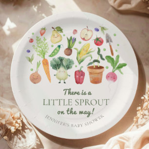 Locally Grown Baby Farmers Market Couples Shower Paper Plate