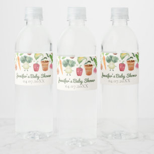 Locally Grown Baby Farmers Market Couples Shower Water Bottle Label