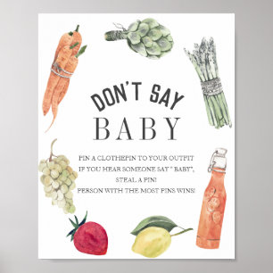 Locally Grown Baby Farmers Market Don't Say Baby Poster