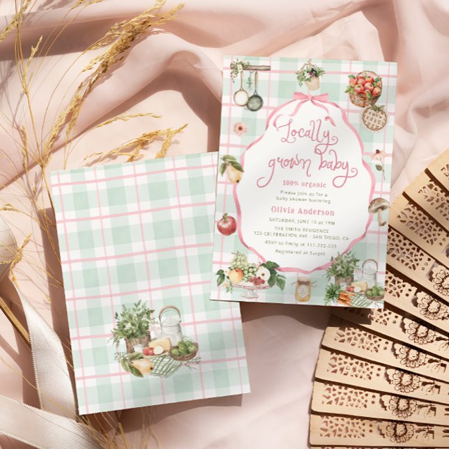 Locally Grown Baby Farmers Market Girl Baby Shower Invitation (Creator Uploaded)