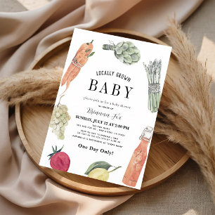 Locally Grown Baby Farmers Market Shower Invitation