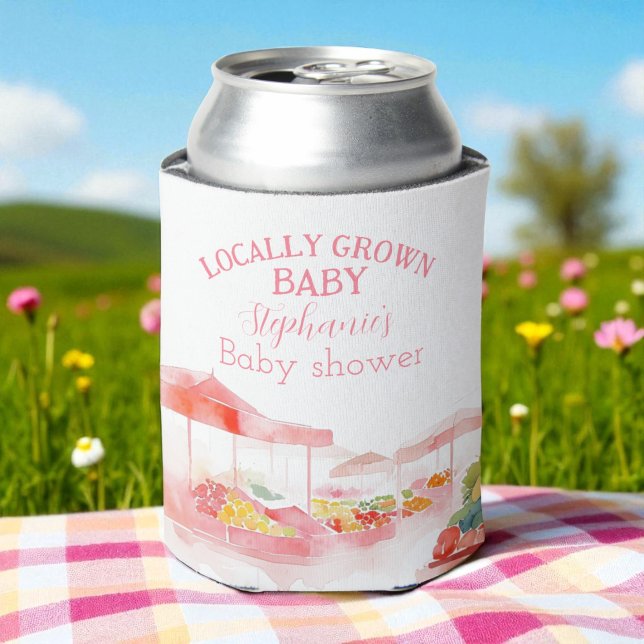 Locally Grown Baby Girl Shower Farmers Market Can Cooler (Creator Uploaded)