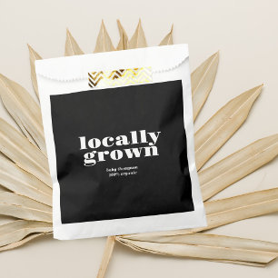 Locally Grown Baby Modern Black 100% Organic Favour Bag
