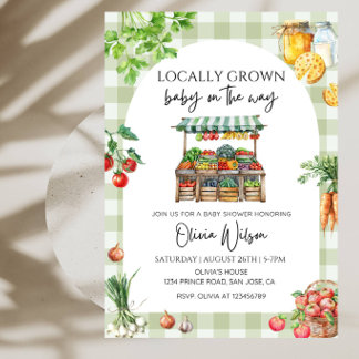 Locally Grown Baby on the Way Baby Shower Party Invitation