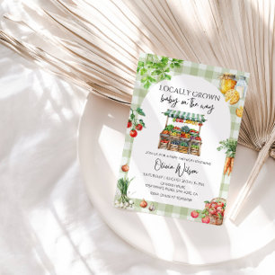 Locally Grown Baby on the Way–Rustic Farm Theme Invitation