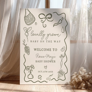 Locally Grown Baby Rustic Farmer’s Market welcome Poster