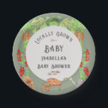 Locally Grown Baby Sage Green Baby Shower  Paper Plate<br><div class="desc">"Introducing 'Locally Grown Baby, ' a charming Farmer's Market Baby Shower stationery collection. Celebrate the joy of new beginnings with rustic designs inspired by fresh produce and countryside charm. Our templates offer matching invitations, thank you cards, and more, cultivating a wholesome atmosphere for welcoming the newest addition to the harvest."...</div>