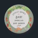 Locally Grown Baby Sage Green Baby Shower  Paper Plate<br><div class="desc">"Introducing 'Locally Grown Baby, ' a charming Farmer's Market Baby Shower stationery collection. Celebrate the joy of new beginnings with rustic designs inspired by fresh produce and countryside charm. Our templates offer matching invitations, thank you cards, and more, cultivating a wholesome atmosphere for welcoming the newest addition to the harvest."...</div>