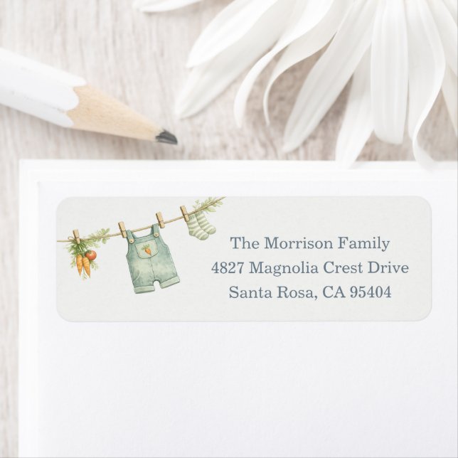 Locally Grown Baby Shower Address Return Address Label (Insitu)