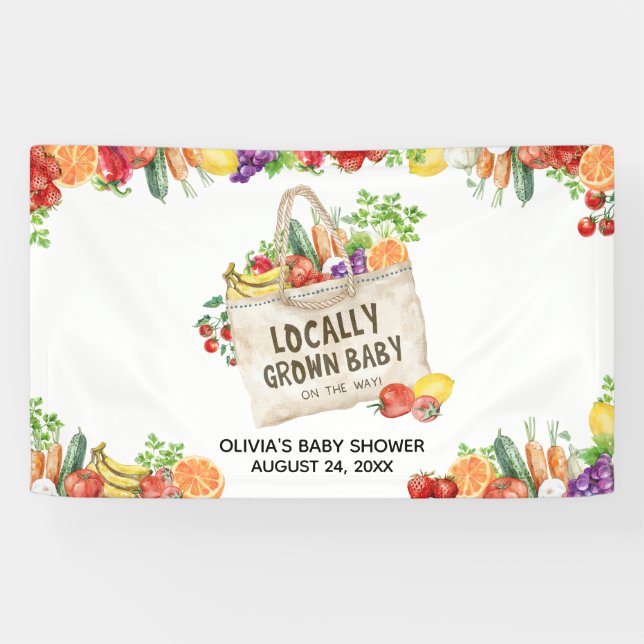 Locally Grown Baby Shower Banner (Horizontal)