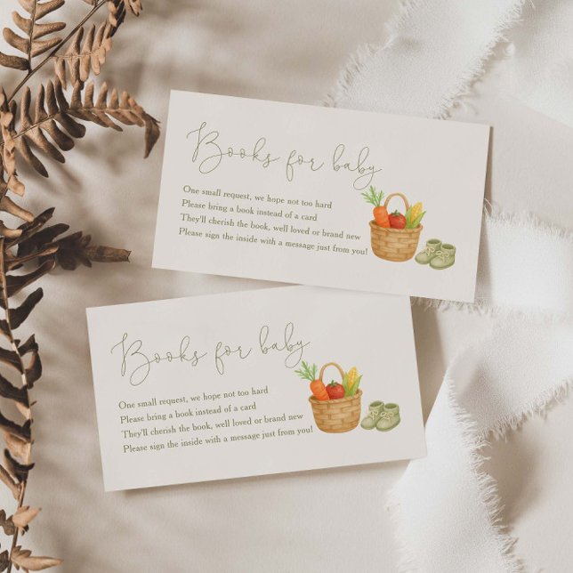 Locally Grown Baby Shower Books For Baby Enclosure Card (Creator Uploaded)