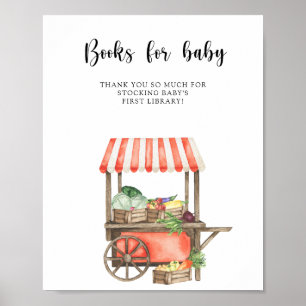 locally grown baby shower - books for baby poster