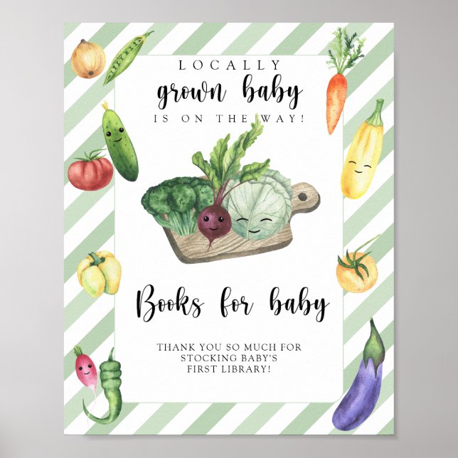 locally grown baby shower - books for baby poster (Front)