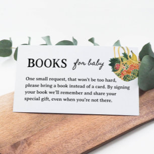 Locally Grown Baby Shower Bring a Book Request Enclosure Card