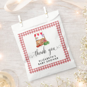 Locally Grown Baby Shower Carrots Gingham Favour Bag