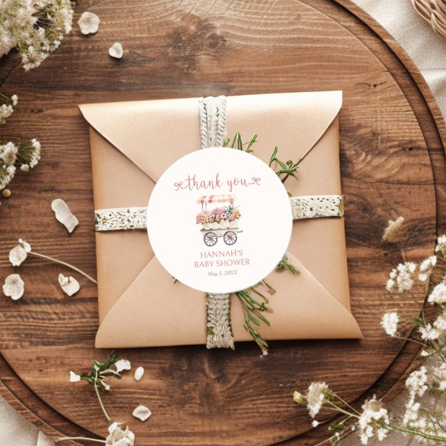 Locally Grown Baby Shower  Classic Round Sticker (Creator Uploaded)