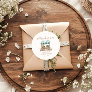 Locally Grown Baby Shower  Classic Round Sticker