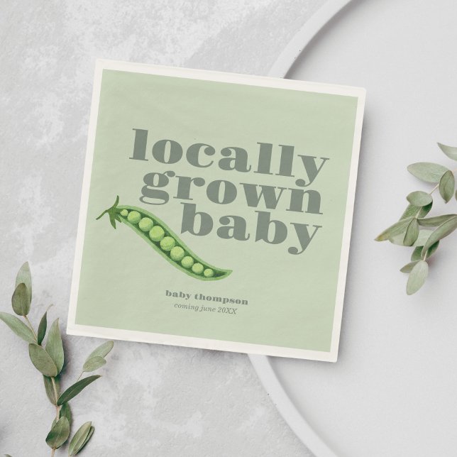 Locally Grown Baby Shower | Colorblock SAGE Napkin (Creator Uploaded)