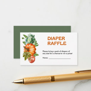 Locally Grown Baby Shower Diaper Raffle Enclosure Card