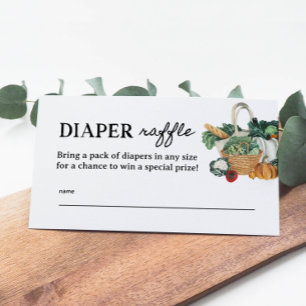 Locally Grown Baby Shower Diaper Raffle Tickets Enclosure Card