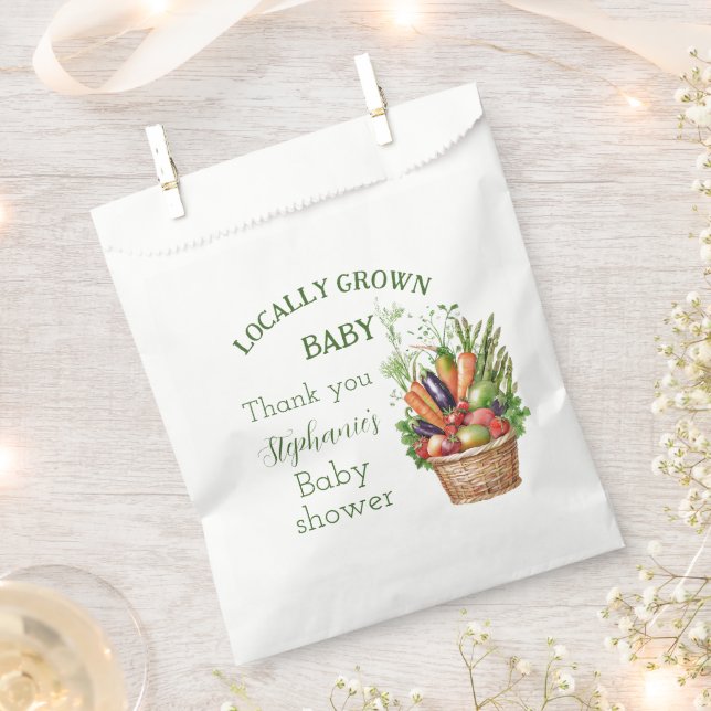 Locally Grown Baby Shower Farmers Market Favour Bag (Clipped)