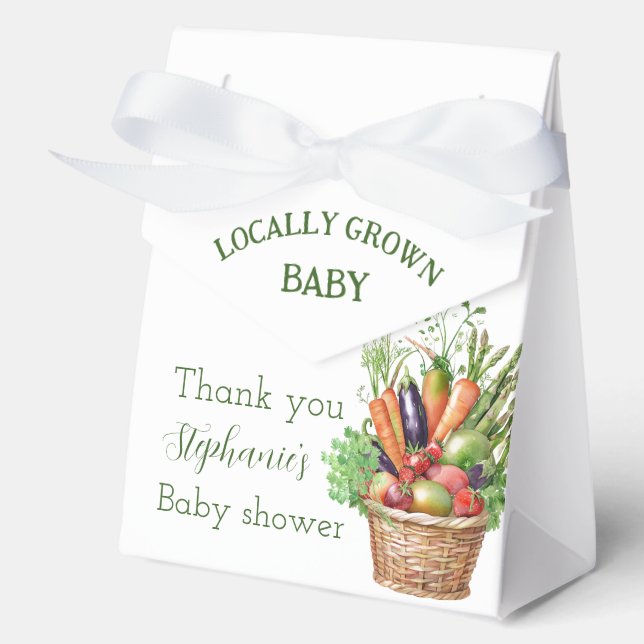 Locally Grown Baby Shower Farmers Market Favour Box (Front)