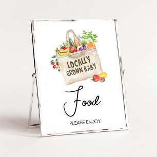 Locally Grown Baby Shower Foods Sign