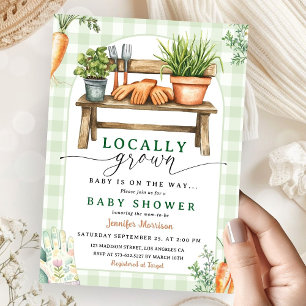 Locally Grown Baby Shower Green Farmers Market Invitation