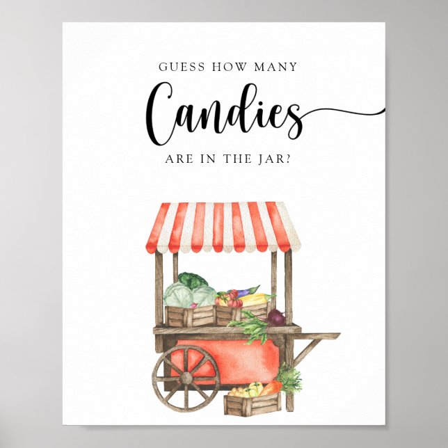 locally grown baby shower - guess how many candies poster (Front)