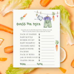 Locally grown baby shower - Guess the price! Game