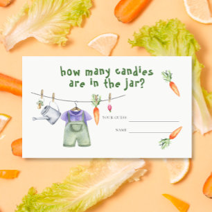 Locally grown baby shower - How many candies Enclosure Card