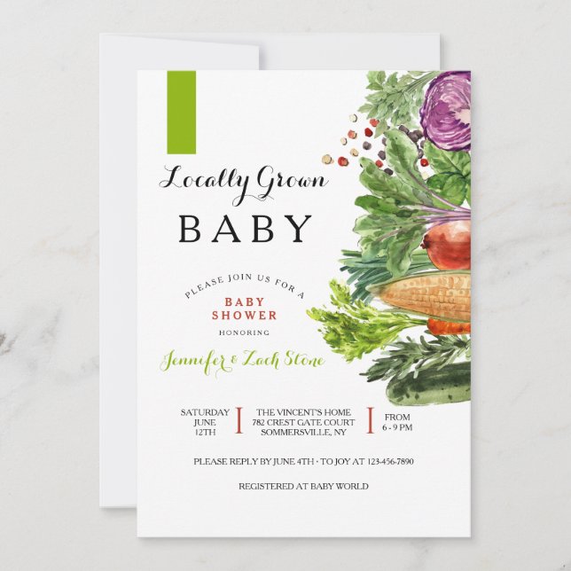 Locally Grown Baby Shower Invitation (Front)