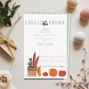 Locally grown  baby shower  invitation