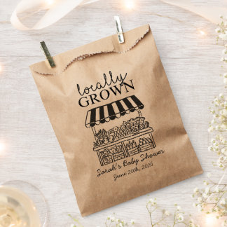 Locally Grown Baby Shower Kraft Favour Bags – 50
