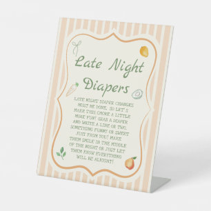 Locally Grown Baby Shower Late Night Diapers Game Pedestal Sign