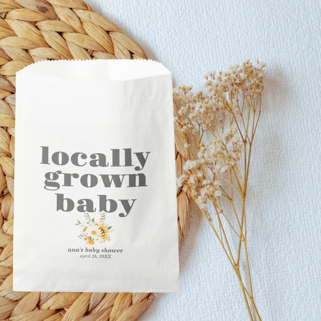Locally Grown Baby Shower | Modern, Minimal & GRAY Favour Bag (Creator Uploaded)