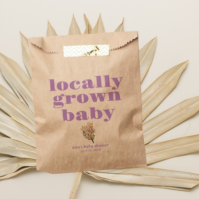 Locally Grown Baby Shower | Modern & PURPLE Favour Bag (Creator Uploaded)