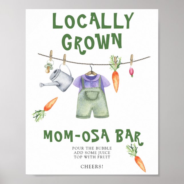 locally grown baby shower - Momosa bar Poster (Front)