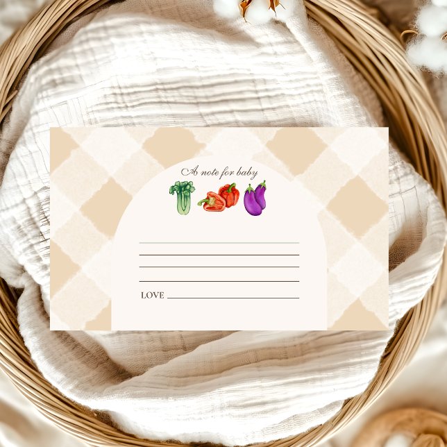 Locally Grown  Baby Shower Note for Baby Enclosure Card (Creator Uploaded)