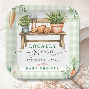 Locally Grown Baby Shower  Paper Plate