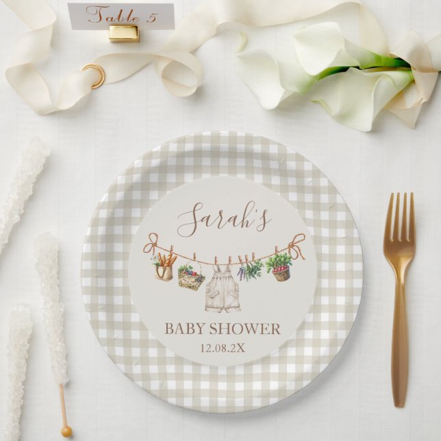 Locally Grown Baby Shower Paper Plate (Wedding)
