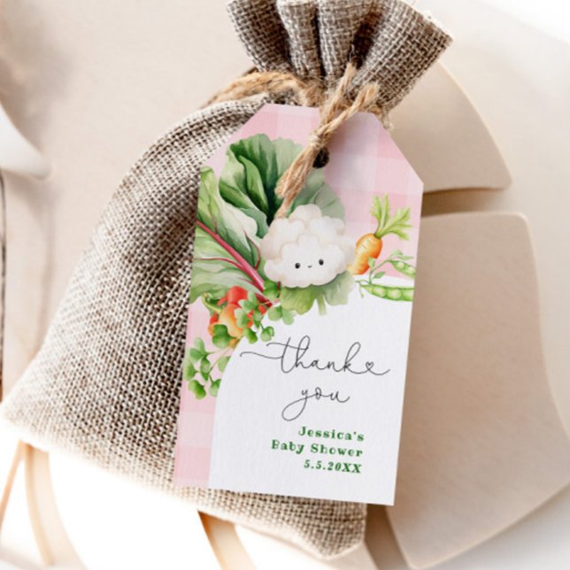 Locally grown baby shower pink thank you tag (Creator Uploaded)