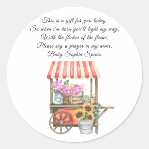 Locally grown baby shower - prayer classic round sticker