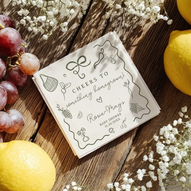 Locally Grown Baby Shower Rustic Farmer’s Market Napkin (Locally Grown Baby Shower Rustic Farmer’s Market Napkins)